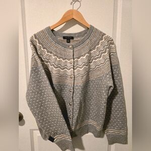 EUC Ann Taylor Fair Isle Cardigan Size XL